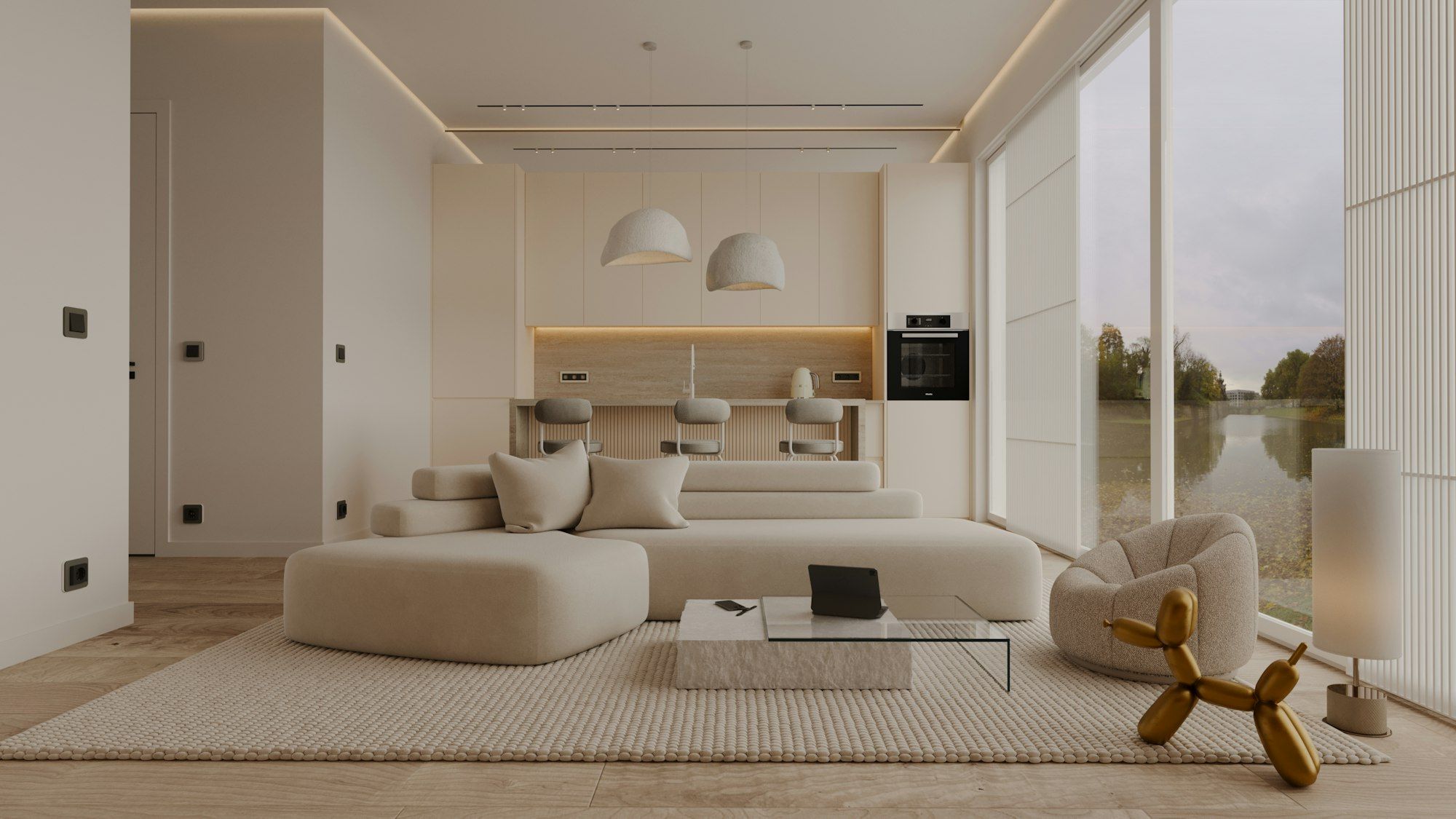 A calm, recently finished living room